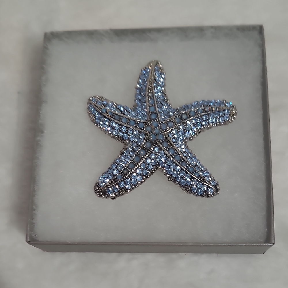 Blue Starfish Brooch - Picture 4 of 5